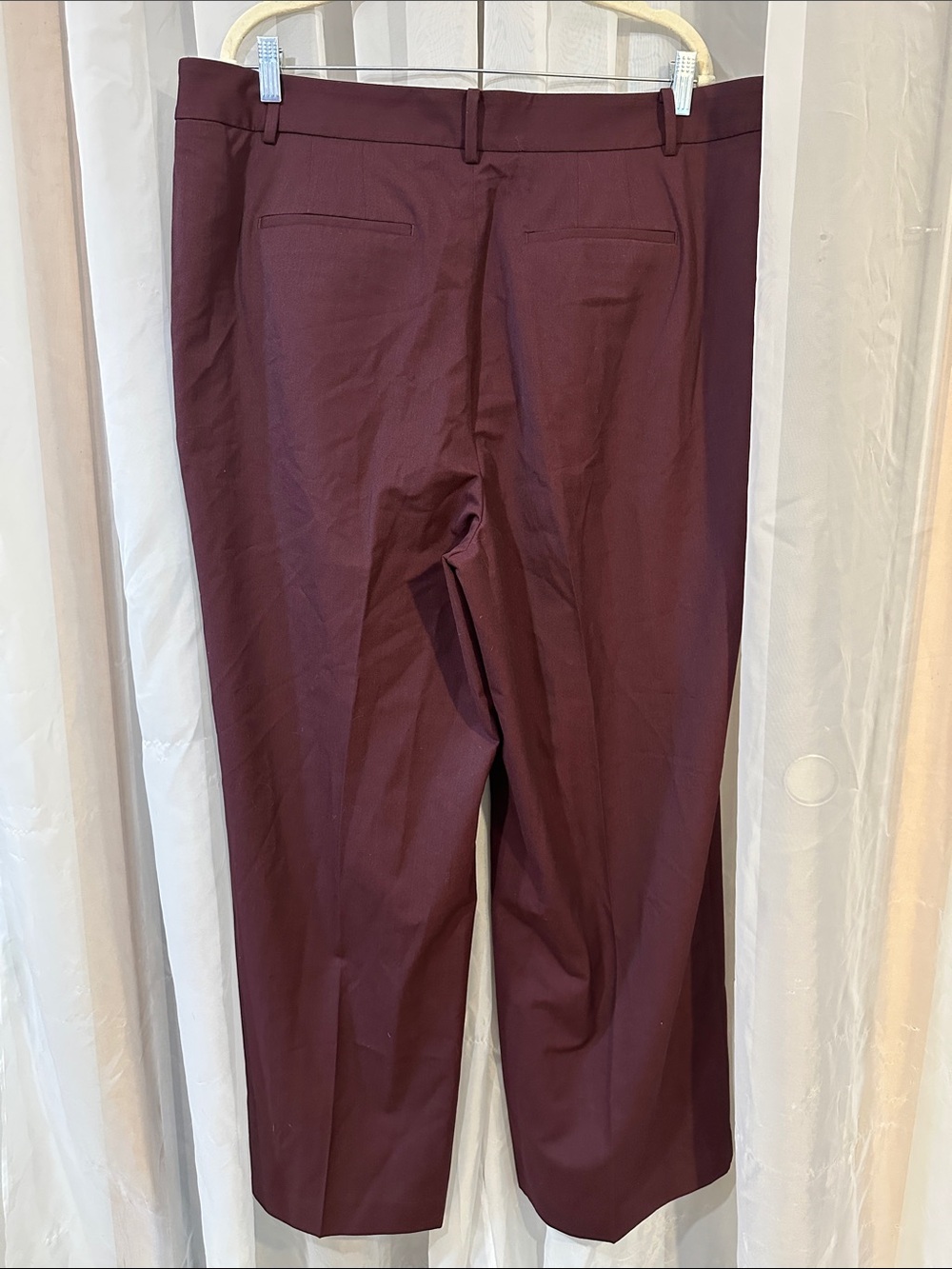 NWT Talbots Wide Leg Cropped Pants Size 18 Burgundy Career Trouser Workwear - Picture 5 of 8